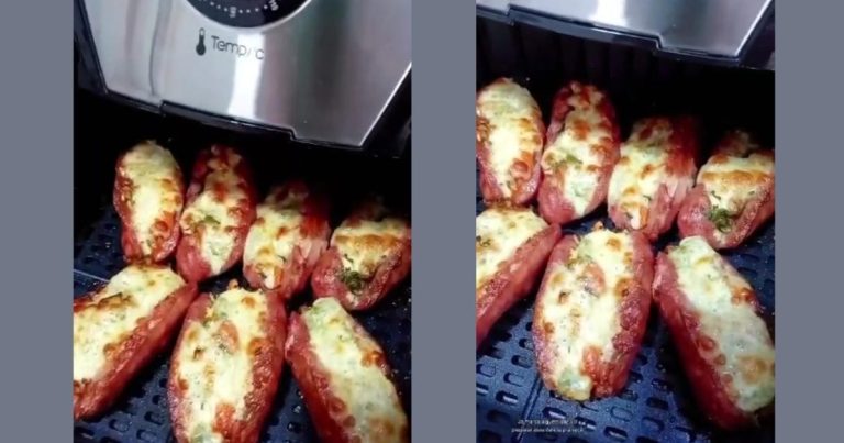 Linguiça recheada na airfryer